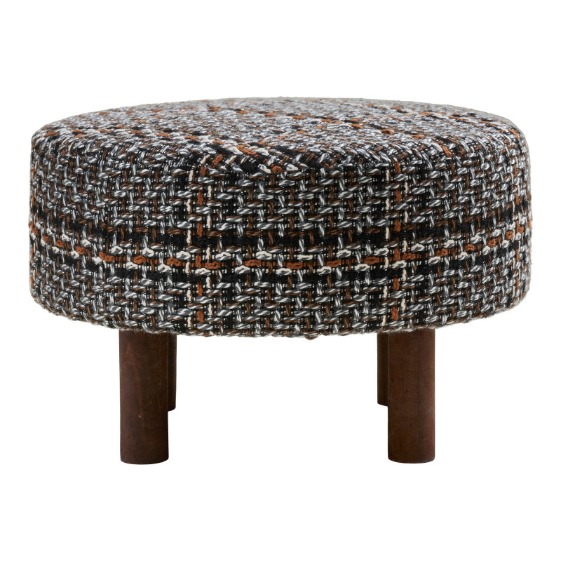 Pouf rond repose-pieds tissu chiné 50 cm Falkirk House Nordic - 3