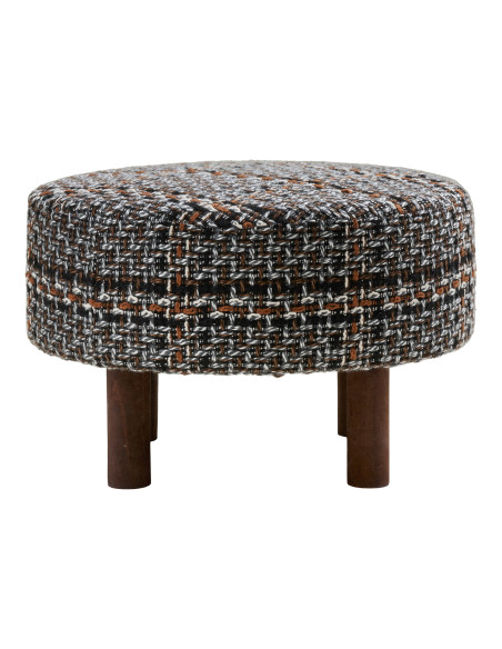 Pouf rond repose-pieds tissu chiné 50 cm Falkirk House Nordic - 3