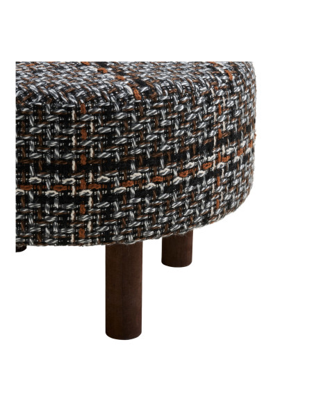 Pouf rond repose-pieds tissu chiné 50 cm Falkirk House Nordic - 4