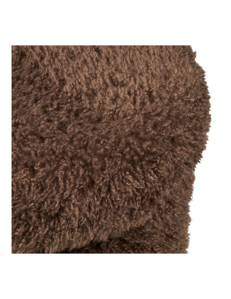 Pouf rond bouclette marron 42 cm Gisborne House Nordic - 5