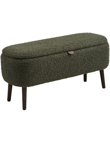 Banc coffre bouclette vert 95x37x45 cm Harlow House Nordic - 1