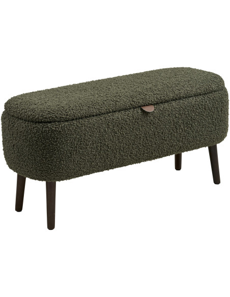 Banc coffre bouclette vert 95x37x45 cm Harlow House Nordic - 1