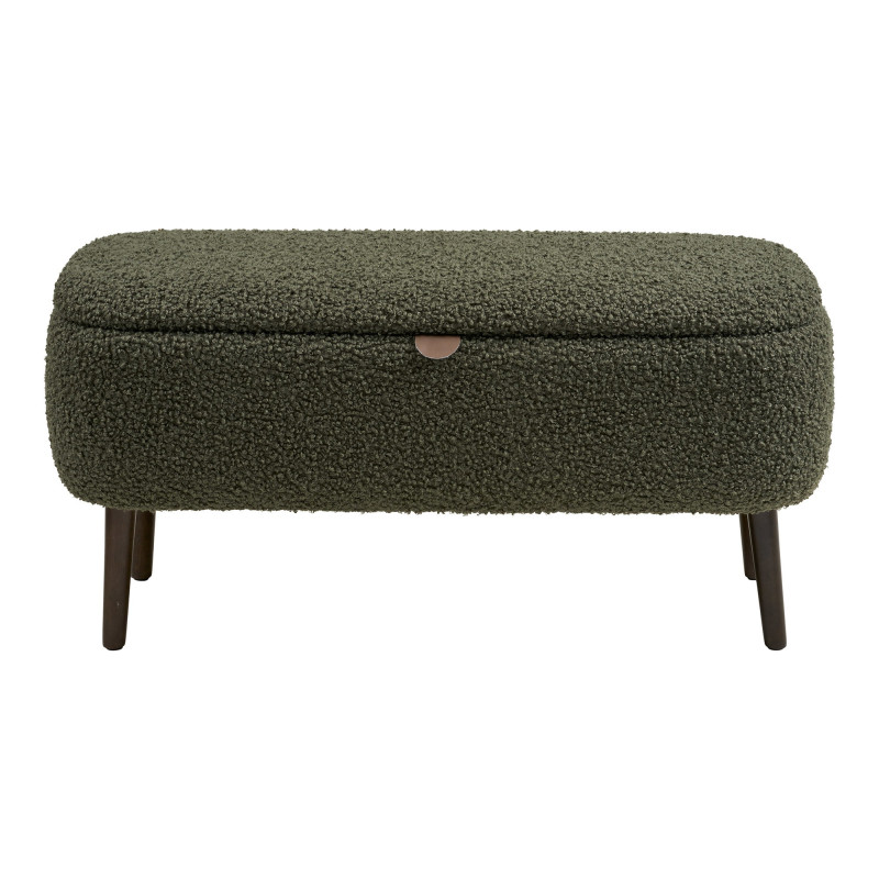 Banc coffre bouclette vert 95x37x45 cm Harlow House Nordic - 3