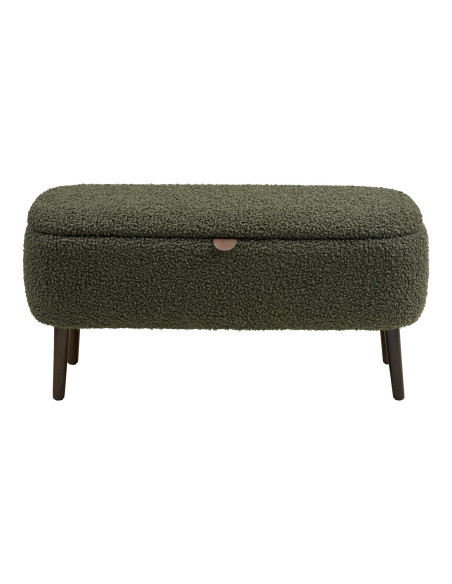 Banc coffre bouclette vert 95x37x45 cm Harlow House Nordic - 3