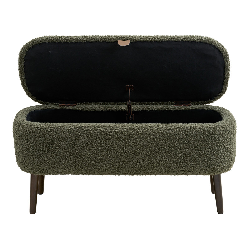 Banc coffre bouclette vert 95x37x45 cm Harlow House Nordic - 5