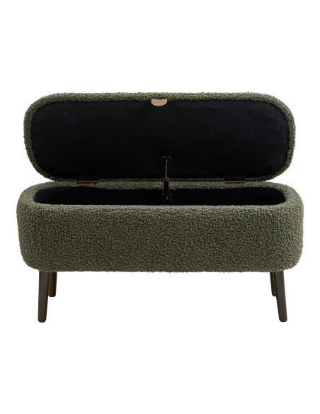 Banc coffre bouclette vert 95x37x45 cm Harlow House Nordic - 5