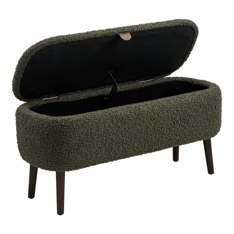 Banc coffre bouclette vert 95x37x45 cm Harlow House Nordic - 4
