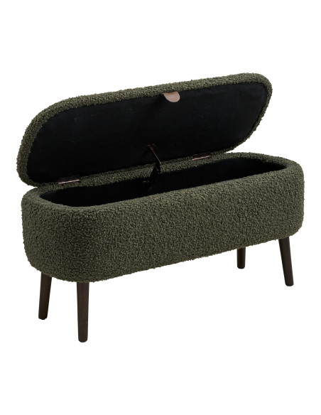 Banc coffre bouclette vert 95x37x45 cm Harlow House Nordic - 4