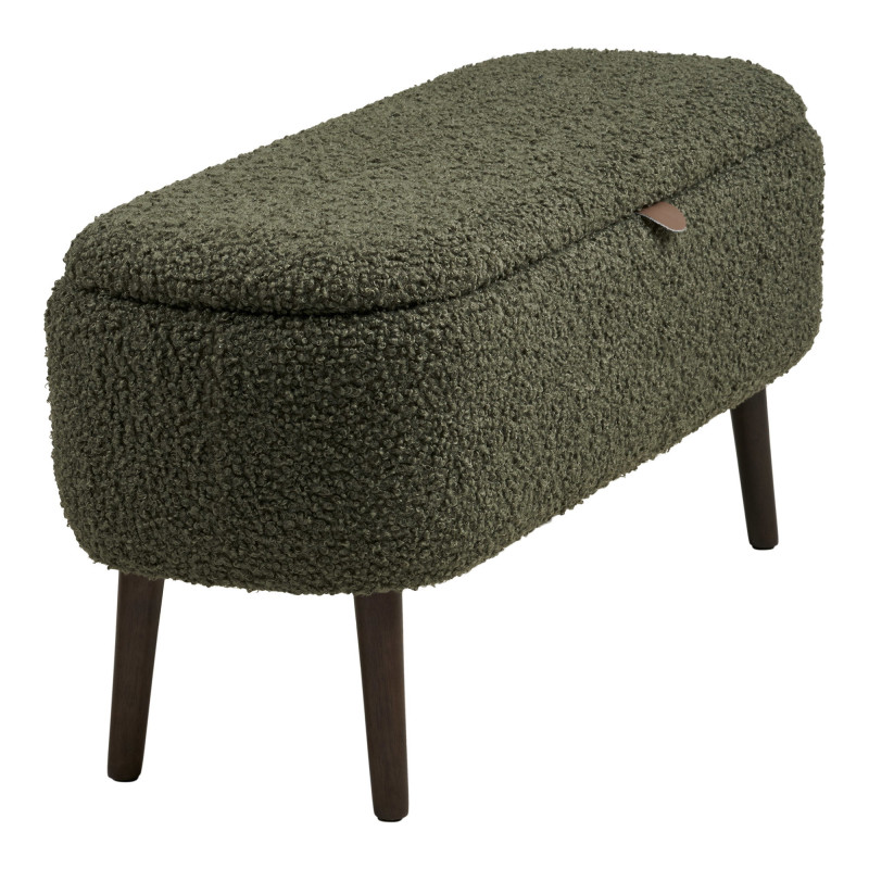 Banc coffre bouclette vert 95x37x45 cm Harlow House Nordic - 6