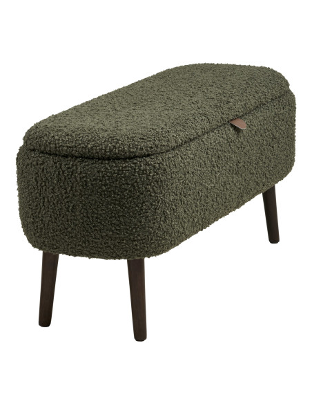 Banc coffre bouclette vert 95x37x45 cm Harlow House Nordic - 6