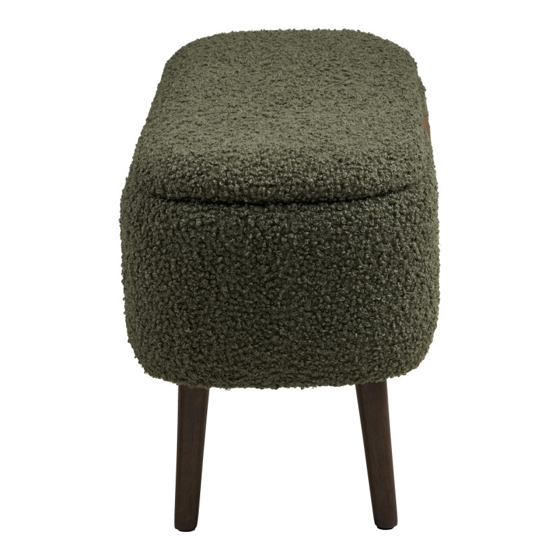 Banc coffre bouclette vert 95x37x45 cm Harlow House Nordic - 7