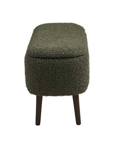Banc coffre bouclette vert 95x37x45 cm Harlow House Nordic - 7