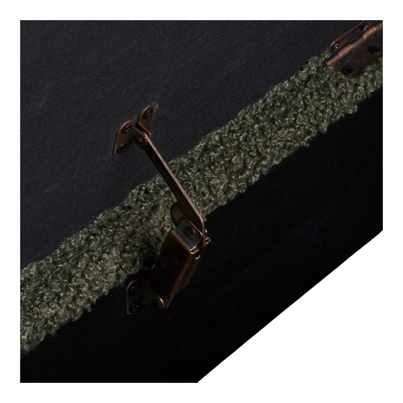 Banc coffre bouclette vert 95x37x45 cm Harlow House Nordic - 10