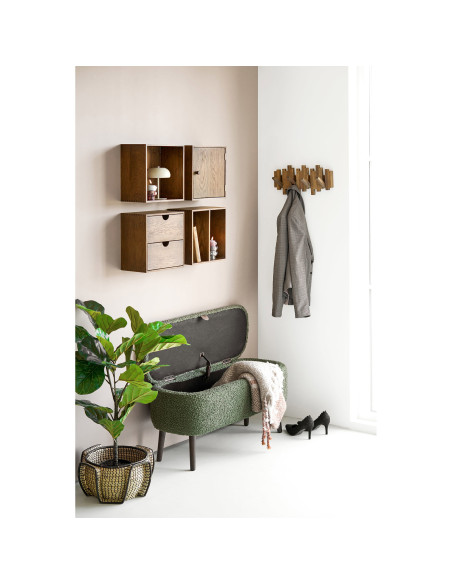Banc coffre bouclette vert 95x37x45 cm Harlow House Nordic - 11
