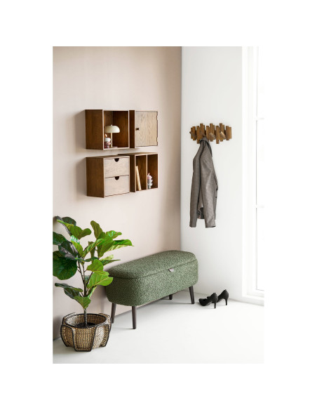 Banc coffre bouclette vert 95x37x45 cm Harlow House Nordic - 12
