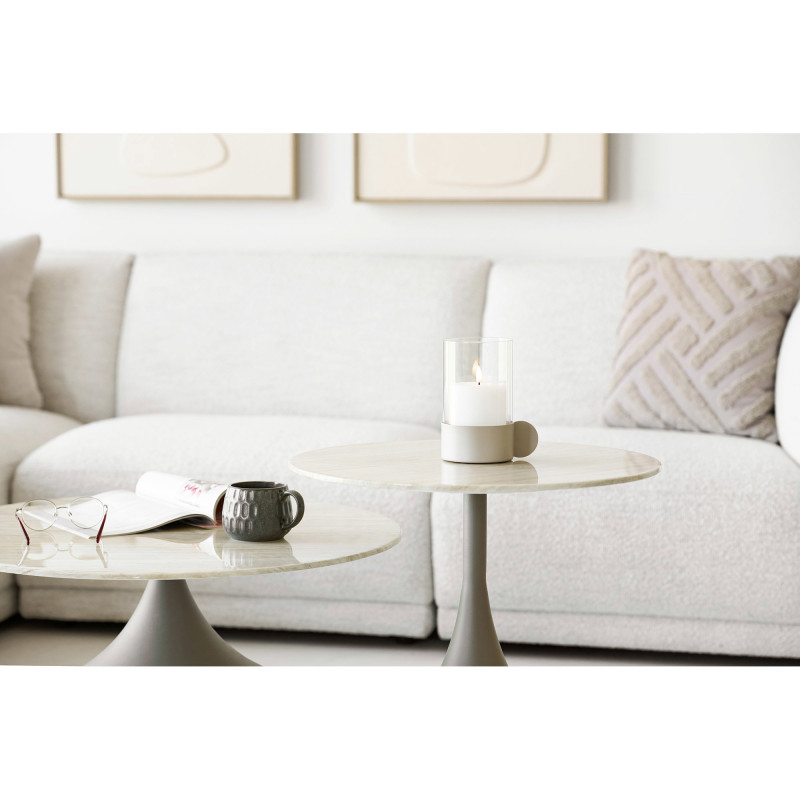 Table basse ronde verre trempé kaki Ø70 cm Pienza House Nordic - 6