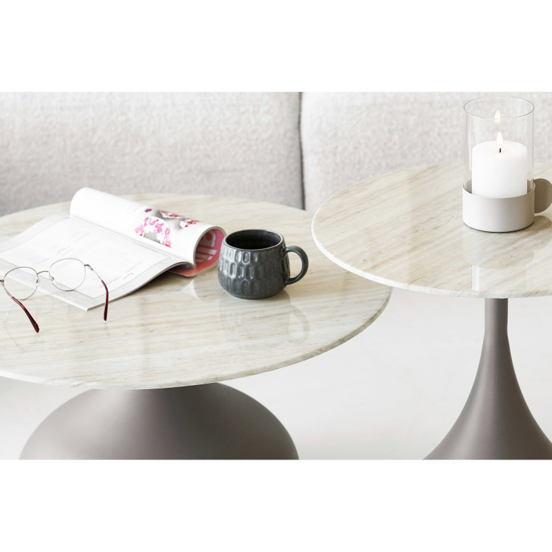 Table basse ronde verre trempé kaki Ø70 cm Pienza House Nordic - 7