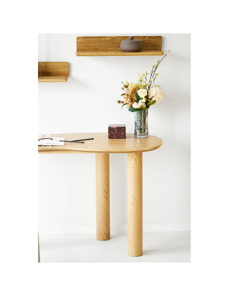 Bureau organique placage chêne naturel 120x60 cm Livigno House Nordic - 7