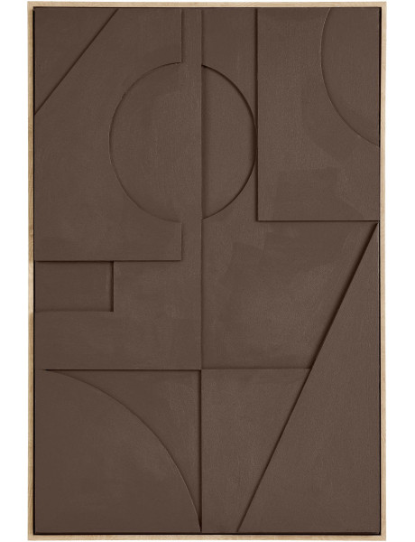 Décoration murale relief géométrique marron 60x90 cm Isabella House Nordic - 1