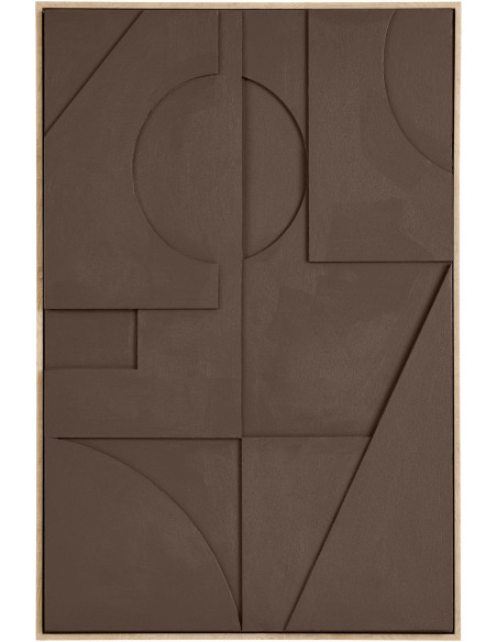 Décoration murale relief géométrique marron 60x90 cm Isabella House Nordic - 1
