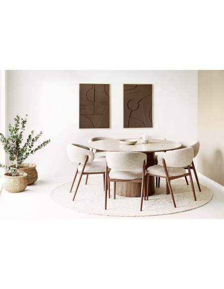 Décoration murale relief géométrique marron 60x90 cm Isabella House Nordic - 7