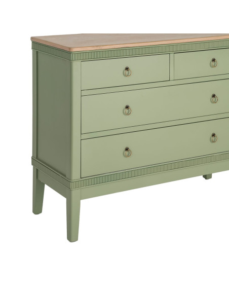 Commode verte 4 tiroirs en bois 115x45x90 cm Brioude Ixia - 3