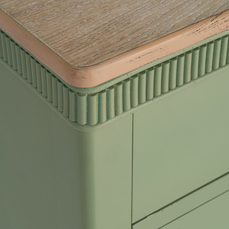 Commode verte 4 tiroirs en bois 115x45x90 cm Brioude Ixia - 4