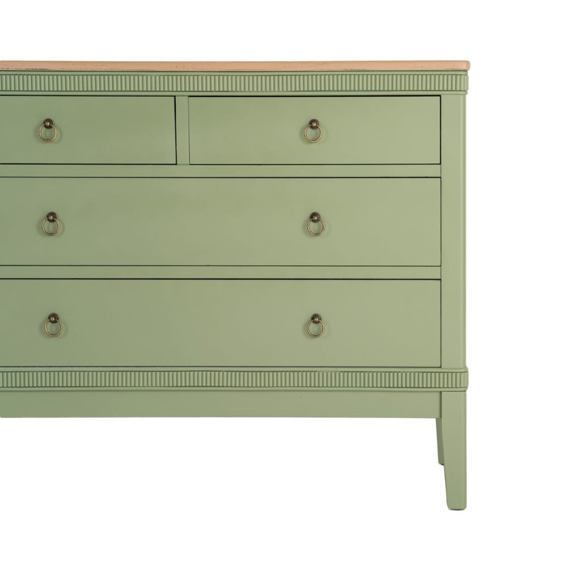 Commode verte 4 tiroirs en bois 115x45x90 cm Brioude Ixia - 7