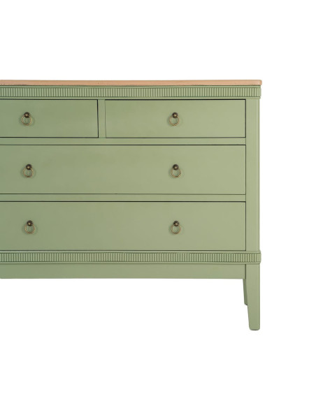 Commode verte 4 tiroirs en bois 115x45x90 cm Brioude Ixia - 7