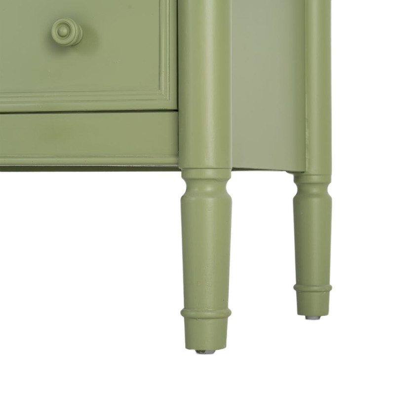 Commode 2 tiroirs vert sauge et bois naturel 80x45x60 cm Issoire Ixia - 7