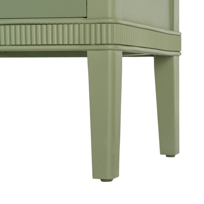 Table de chevet 3 tiroirs vert sauge et bois 50x38x72 cm Brioude Ixia - 7