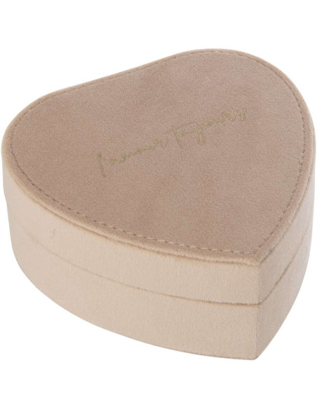 Boîte à bijoux cœur velours beige avec miroir Loreto J-Line - 2