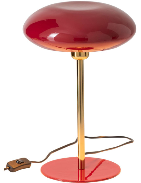 Lampe à poser champignon rouge en métal laqué Asti J-Line - 3