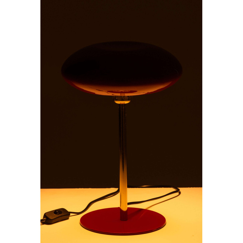 Lampe à poser champignon rouge en métal laqué Asti J-Line - 4