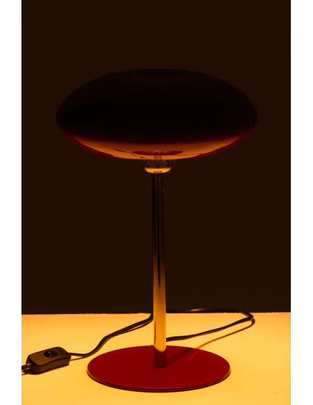 Lampe à poser champignon rouge en métal laqué Asti J-Line - 4
