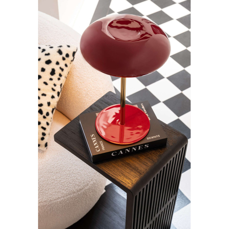 Lampe à poser champignon rouge en métal laqué Asti J-Line - 2
