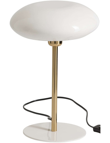 Lampe à poser champignon blanc et or métal 38 cm Asti J-Line - 1
