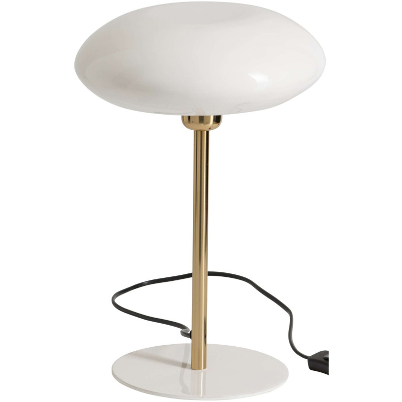 Lampe à poser champignon blanc et or métal 38 cm Asti J-Line - 1