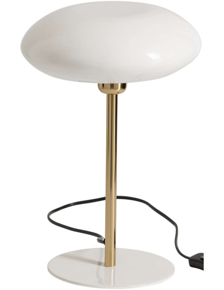Lampe à poser champignon blanc et or métal 38 cm Asti J-Line - 1