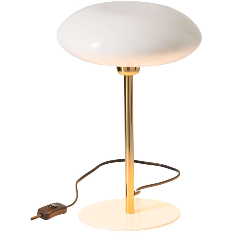 Lampe à poser champignon blanc et or métal 38 cm Asti J-Line - 3