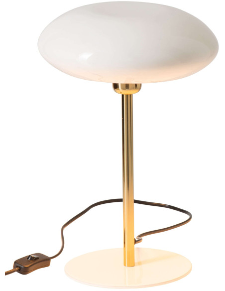 Lampe à poser champignon blanc et or métal 38 cm Asti J-Line - 3
