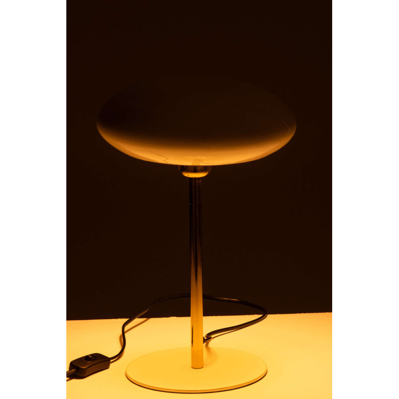 Lampe à poser champignon blanc et or métal 38 cm Asti J-Line - 4