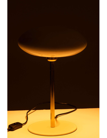 Lampe à poser champignon blanc et or métal 38 cm Asti J-Line - 4