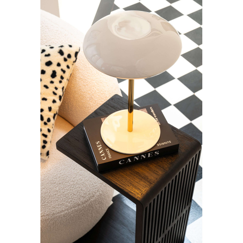 Lampe à poser champignon blanc et or métal 38 cm Asti J-Line - 2