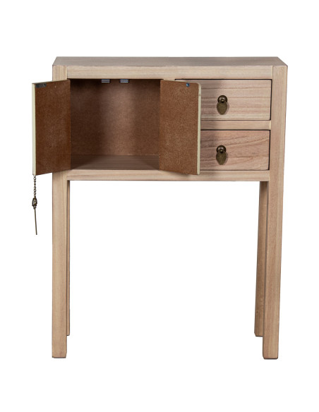 Console d’entrée bois naturel 2 tiroirs 2 portes 63x26x82 cm Komori  - 4