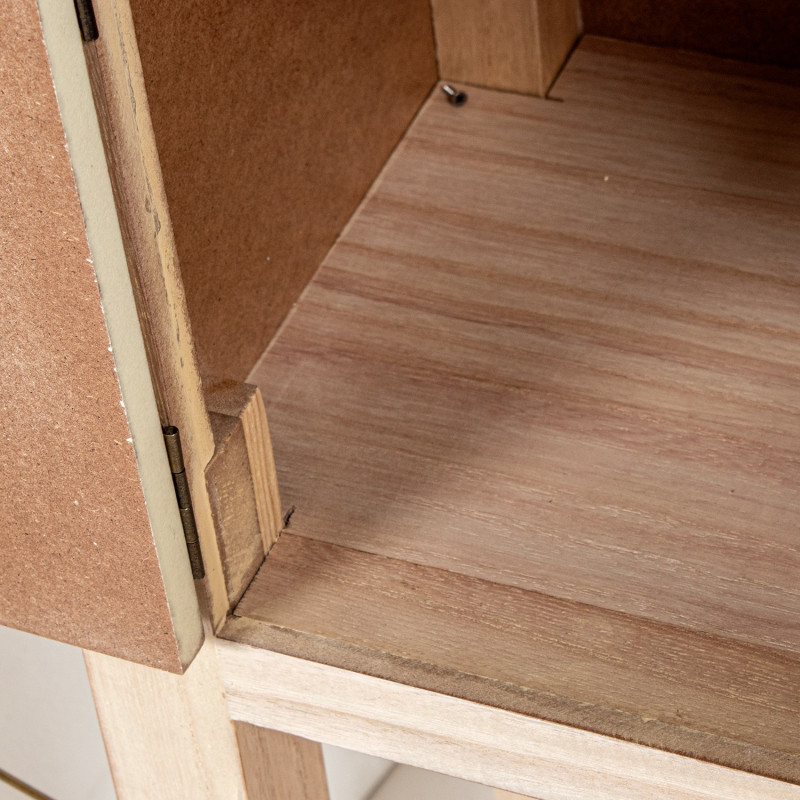 Console d’entrée bois naturel 2 tiroirs 2 portes 63x26x82 cm Komori  - 8