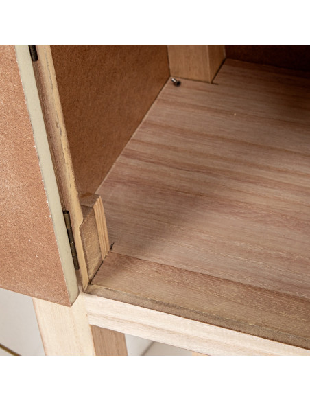 Console d’entrée bois naturel 2 tiroirs 2 portes 63x26x82 cm Komori  - 8