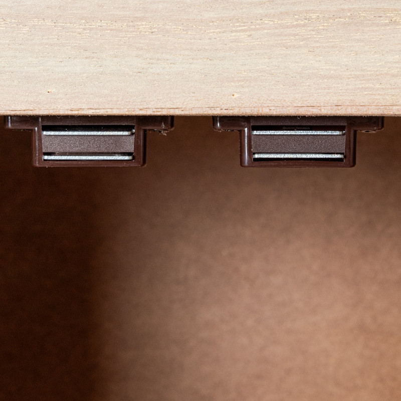 Console d’entrée bois naturel 2 tiroirs 2 portes 63x26x82 cm Komori  - 9
