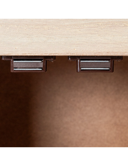 Console d’entrée bois naturel 2 tiroirs 2 portes 63x26x82 cm Komori  - 9
