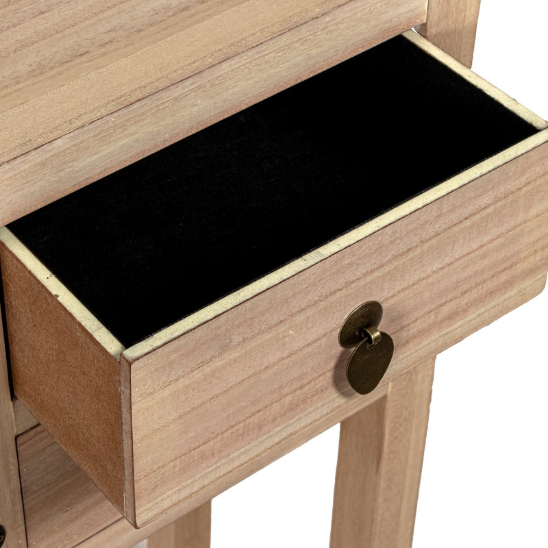 Console d’entrée bois naturel 2 tiroirs 2 portes 63x26x82 cm Komori  - 5